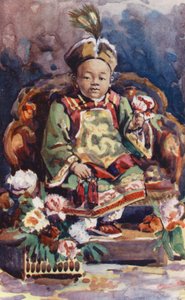Kiinan lapset: Kiinan keisari (värilitografia). tekijältä English School