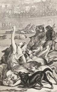 Christian Martyrs in the Roman Arena, n.1865 (puukaiverrus) tekijältä English School