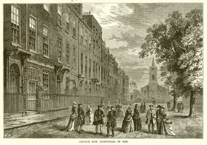 Church Row, Hampstead, vuonna 1750 tekijältä English School