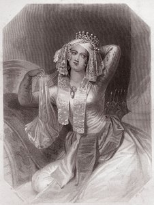Cleopatre (Antoine et Cleopatre) (Antony ja Cleopatra) - "" Galerie des femmes de Shakespeare, kokoelma 45 vakavaa muotokuvaa varhaisilta Lontoon taiteilijoilta, rikastettu kriittisillä ja kirjallisilla huomautuksilla""" noin 1838 - "" Gallery of:sta naise tekijältä English School