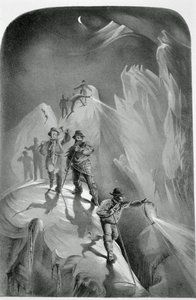 Kiipeily yöllä, kymmenestä kohtauksesta Mont Blancin viimeisellä nousulla, mukaan lukien viisi näkymää huipulta, J.D.H. Browne, julkaistu 1853 tekijältä English School