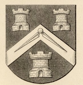 Vapaamuurarikomppanian vaakuna, teoksesta "The History of Freemasonry, volume II", julkaissut Thomas C. Jack, Lontoo, 1883. tekijältä English School