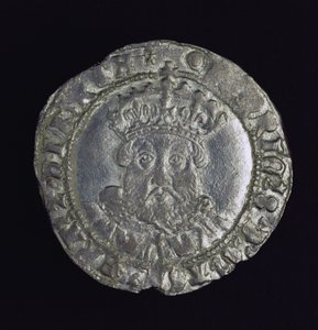 Kolikko, jossa on Henry VIII:n pää (hopea) tekijältä English School
