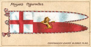 Komentaja Evansin rekilippu (chromolitho) tekijältä English School