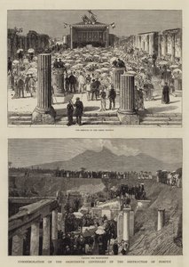 Pompejin tuhon 1800-vuotisjuhlan muistopäivä (kaiverrus) tekijältä English School