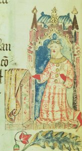 Cott Nero D VII f.7 Muotokuva John of Gauntista, Lancasterin herttuasta, Benefactors Book of St. Alban