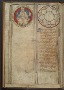 Puuvilla MS Claudius D VI, f.5v f. 5v: Kuvaus anglosaksisen heptarchian seitsemästä valtakunnasta, n. 1255-1259 (vellum) tekijältä English School