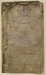 Cotton ms tiberius c vi f007v Diagrammatic representation of the Creation, illustration from 