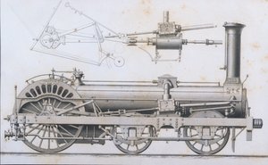 Cramptons Railway Locomotive Steam Engine, Cyclopaedia of Useful Arts & Manufactures, toimittanut Charles Tomlinson, noin 1880-luku tekijältä English School