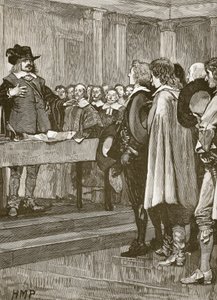Cromwell kieltäytyy kruunusta, kuvitus Cassells Illustrated History of Englandista (seepiakuva) tekijältä English School