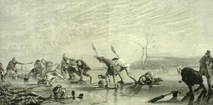 Curling vuonna 1880, "Scottish Pictures" -julkaisusta, julkaisija Religious Tract Society tekijältä English School