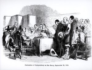 Itsenäisyysjulistus Savoyssa, 29. syyskuuta 1658 (kaiverrus) (bw kuva) tekijältä English School