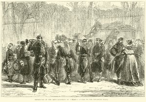 Kansalliskaartin 10. rykmentin lähtö edistyneisiin virkoihin, lokakuu 1870 tekijältä English School