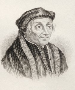 Desiderius Erasmus Roterodamus, "Crabbes Historical Dictionary" -sanakirjasta, julkaistu vuonna 1825 (litho) tekijältä English School