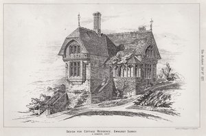Suunnittelu Cottage Residencelle, Ewhurst, Surrey (kaiverrus) tekijältä English School