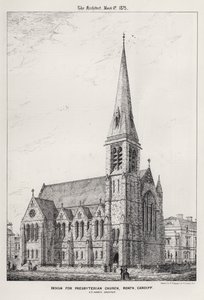 Suunnittelu Presbyterian Churchille, Roath, Cardiff (kaiverrus) tekijältä English School