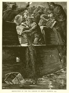 Teelastien tuhoaminen Bostonin satamassa, 1773 tekijältä English School
