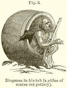 Diogenes kylpyammeessa (Puthos of Coarse Red Pottery) tekijältä English School