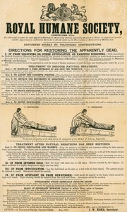 Ohjeet näennäisesti kuolleiden palauttamiseksi; julkaissut Royal Humane Society, toukokuu 1872 tekijältä English School