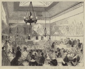 HRH Prince Albertin palkintojen jako Adelphin taideyhdistyksessä maanantaina 10. kesäkuuta 1844 tekijältä English School