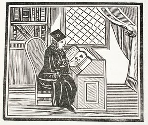 Dr. John Faustus, kuvitus John Ashtonin kirjasta Chap-books of the Eightenth Century, pub. 1882 tekijältä English School