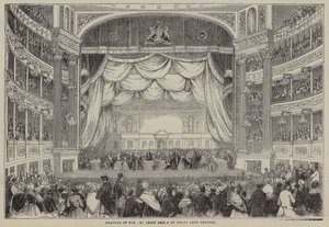 Piirros Taideyhdistyksen palkinnoista, Drury Lane -teatteri, Lontoo (kaiverrus). tekijältä English School