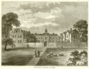 Dulwich Collegessa vuonna 1790 tekijältä English School