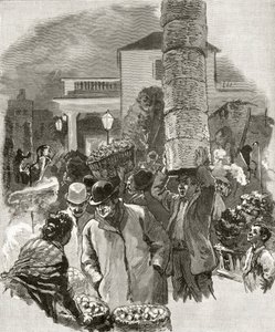 Early Morning in Covent Garden, "London Pictures: Drawn with Pen and Pencil", kirjoittaja Richard Lovett, julkaistu 1890 (litho) tekijältä English School