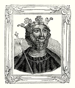 Edward II syntyi vuonna 1284, kruunattiin vuonna 1308 ja murhattiin vuonna 1328 (kaiverrus) tekijältä English School