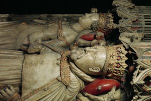 Henry IV:n (1367-1413) kuva hänen haudallaan Canterburyn katedraalissa (marmori)