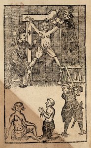 Esim. 1475 f.1 hollantilaiset uudisasukkaat Amboynassa kiduttivat englantilaista kauppiasta ennen vuoden 1623 verilöylyä, joka lopetti brittiläisen kaupan Itä-Intiassa (puupiirros) tekijältä English School