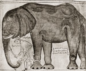 Pyhän Ludvigin Henrik III:lle lähettämä elefantti "Historia Majorista", joka on julkaistu teoksessa "English Historians". tekijältä English School