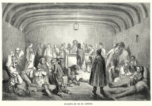 Siirtolaisia Saint Lawrence -joella (kaiverrus) (kaiverrus) tekijältä English School