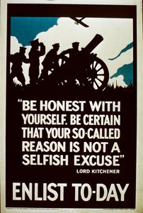 Enlist To-Day Recruitment Poster, 1914-1818