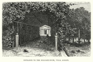 Sisäänkäynti Villa Albanin biljardihuoneeseen (kaiverrus) tekijältä English School