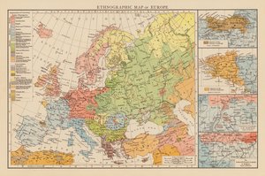 Euroopan etnografinen kartta (värilitra) tekijältä English School