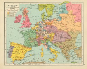 Eurooppa vuonna 1519 (värilitografia) tekijältä English School