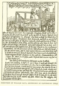 Canterburyn arkkipiispan William Laudin teloitus (1645) tekijältä English School