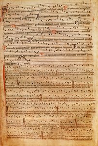 F.154v Medieval Musical Notation (litho) tekijältä English School
