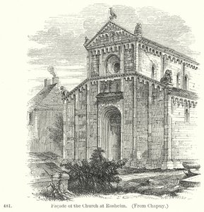 Rosheimin kirkon julkisivu (kaiverrus) tekijältä English School