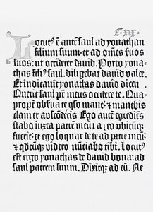 Faksimile Raamatun sivusta, paina Johannes Gutenberg, Mainz, 1456 tekijältä English School