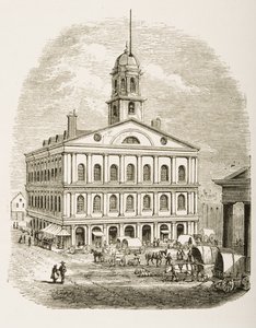 Faneuil Hall, Boston, noin 1870, Religious Tract Societyn julkaisemasta American Picturesista, 1876 tekijältä English School