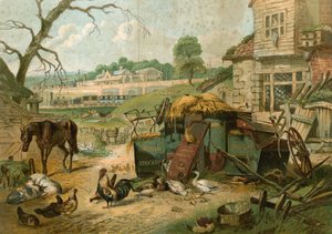 Farmyard St Pancrasin rautatieasema taustalla tekijältä English School