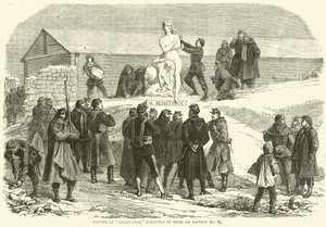 Vastarintahahmo, teloitettu lumessa bastionilla nro 85, joulukuu 1870 tekijältä English School
