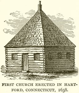 Ensimmäinen kirkko pystytettiin Hart-Fordiin, Connecticutiin, 1638 tekijältä English School