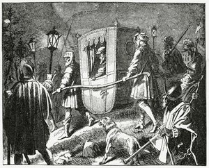 Keisari Kaarle V:n pako vuonna 1552 protestanttisista luterilaisista joukoista, joita johti Saksin vaaliruhtinas Maurice, 1882 tekijältä English School