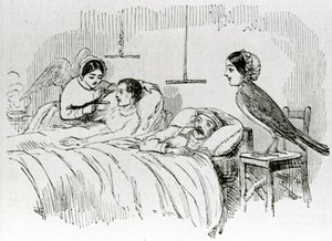 Florence Nightingale ja yksi hänen palvelevista enkeleistään Krimillä tekijältä English School
