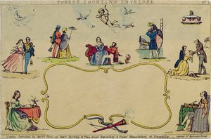 Foress Courting Envelope, pub. kirjoittanut herra Fores, n. 1840 tekijältä English School