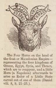 Vier Hörner auf dem Kopf der Ziege (Gravur) von English School