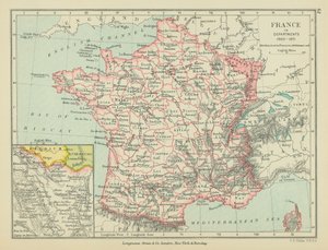 Ranska departementeissa (värilitografia) tekijältä English School